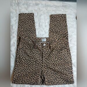 J.Crew 9" Toothpick Denim Jean Leopard Dot Animal Print Sz. 28 AQ774 $128
